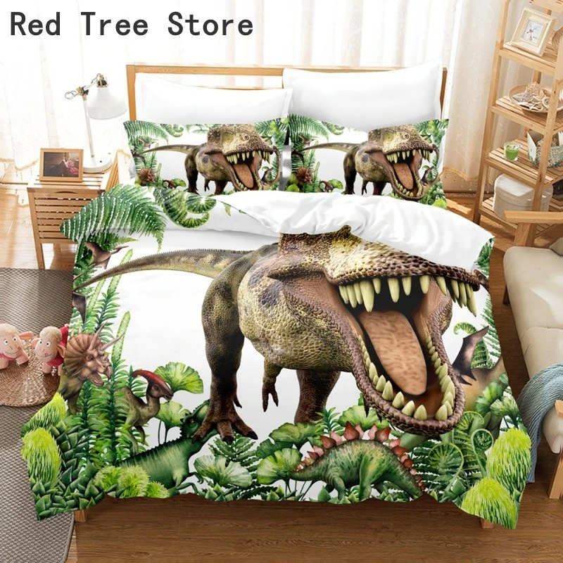 Juego de cama de dinosaurios en 3D para niños y adolescentes, ropa de cama  bonita de Parque jurásico, funda de edredón individual AU EU US|Juegos de  ropa de cama| - AliExpress