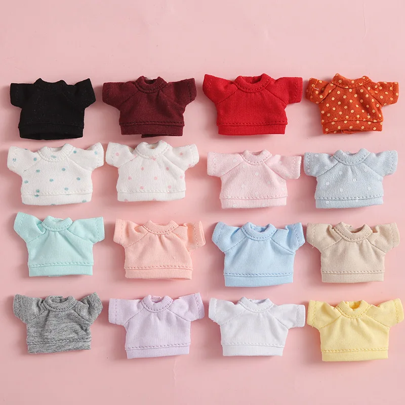1PCS Mini Cute Doll Long Sleeve Hoodie for OB 1/12BJD Holala Obitsu 11 T-shirt doll Accessories Clothing | Игрушки и хобби