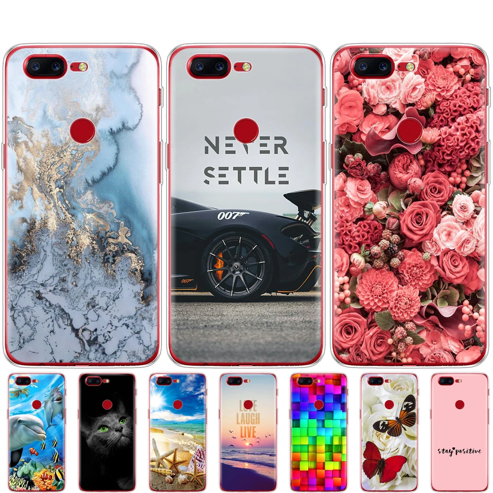 Силиконовый чехол для Oneplus 5T 5 3 цветной рисунок ультратонкая задняя крышка