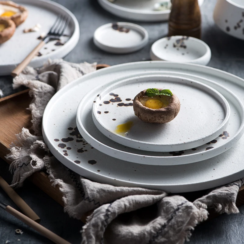 

Nordic-Style Western Steak Plate Dessert Creative Ceramic Cake Pan Snack Dish Plates for Food Home Dinner Dish Ceramic Tableware