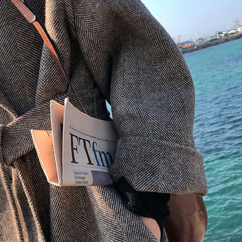 Женские зимние пальто в стиле ретро, широкий лацкан и пояс, карманное шерстяное пальто, большие размеры, длинный плащ, шерстяное пальто, Женское пальто f1755