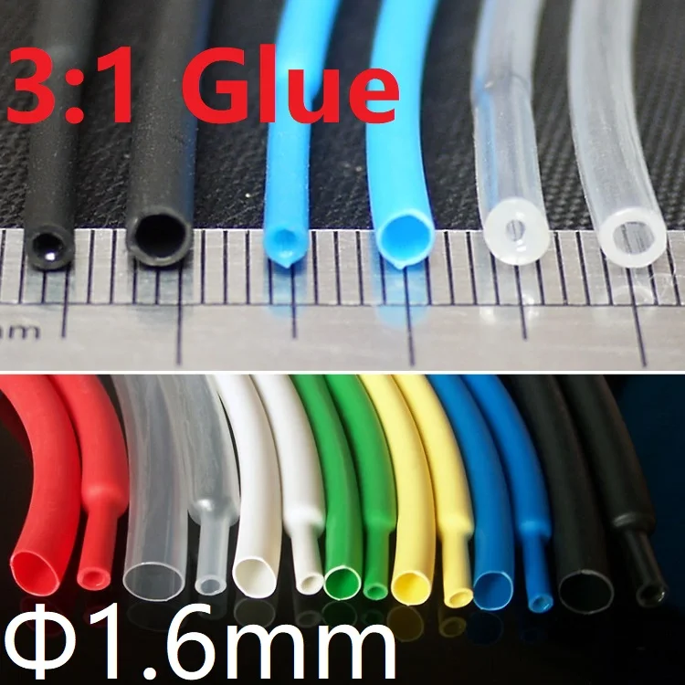 65 mm Schrumpfschläuche 3:1 Heatshrink Tube Electrical Wire Sleeving Details about   1.6 mm 