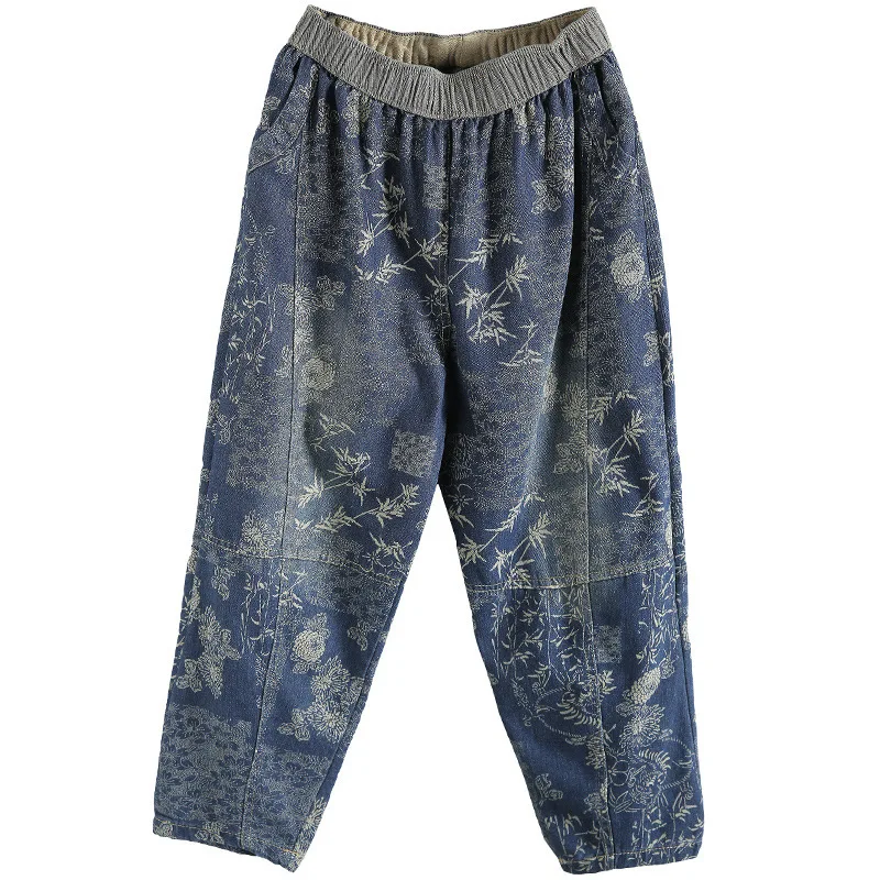 Max LuLu, корейская мода, женские весенние свободные джинсы, женские повседневные джинсовые брюки с цветочным принтом, винтажные негабаритные штаны-шаровары