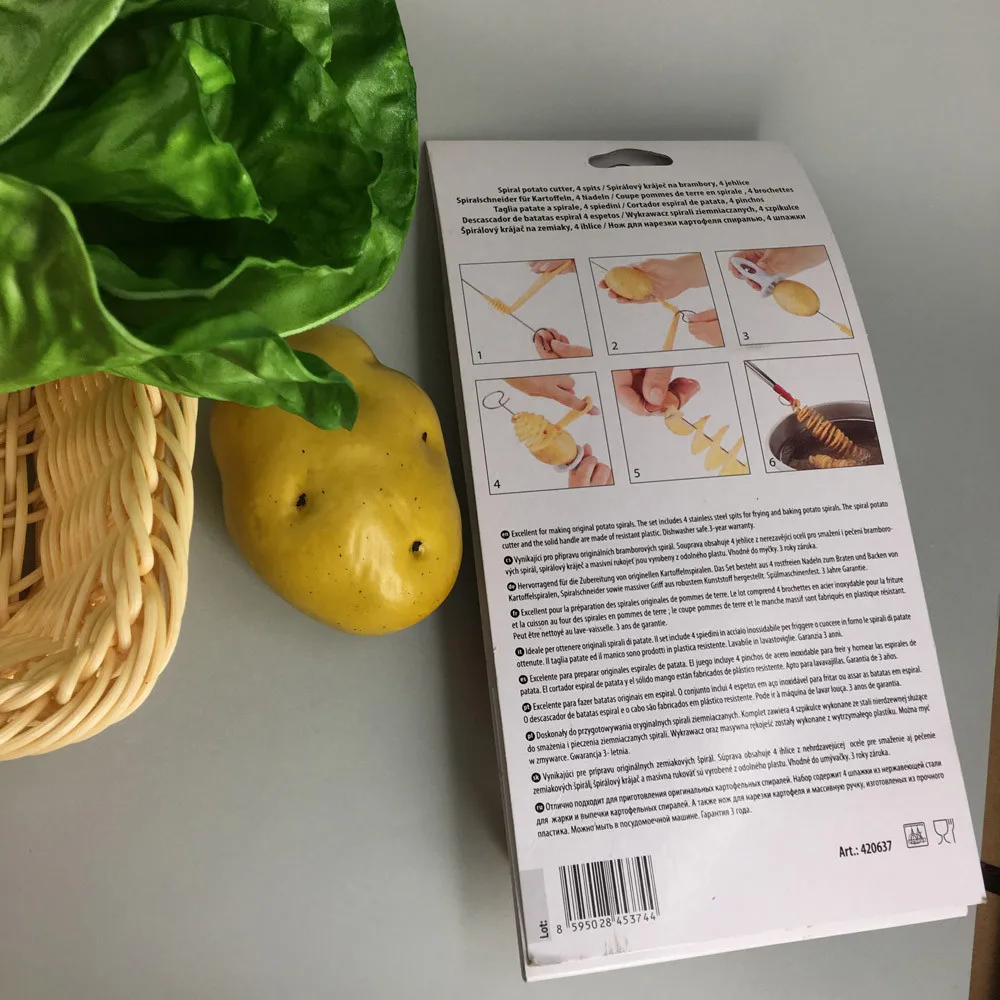Нож для нарезки картофеля ротационный картофель лоток спиральный слайсер нож ручка для нарезки картофеля рулон кухонные принадлежности Инструменты для приготовления картофеля