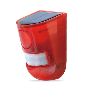 

CLAITE 110db 6 LED Solar Alarm Red Lamp Motion Sensor Warning Sound Light Waterproof for Garden Factory Warehouses Secret Wall