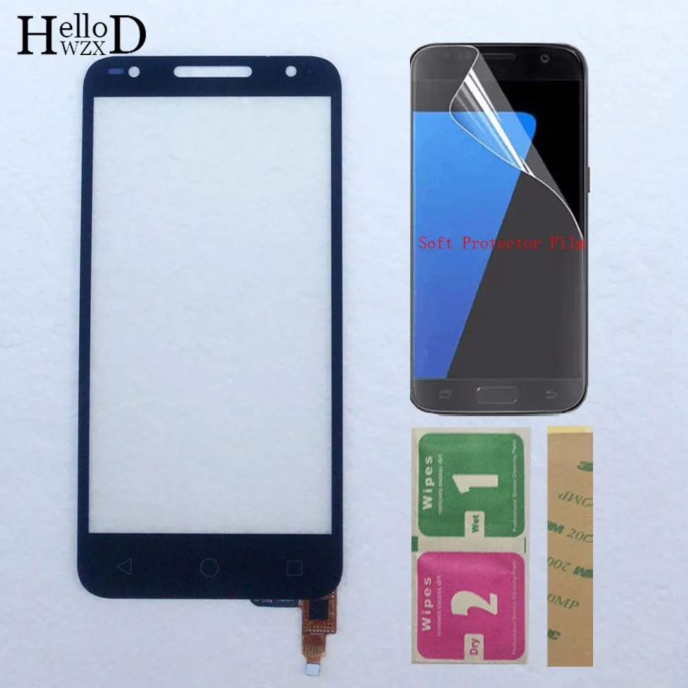Сенсорная панель дигитайзера для телефона Alcatel U5 HD 5047 5047D 5047I 5047U 5047Y Сенсорная панель стеклянная сенсорная защитная пленка - Цвет: Black