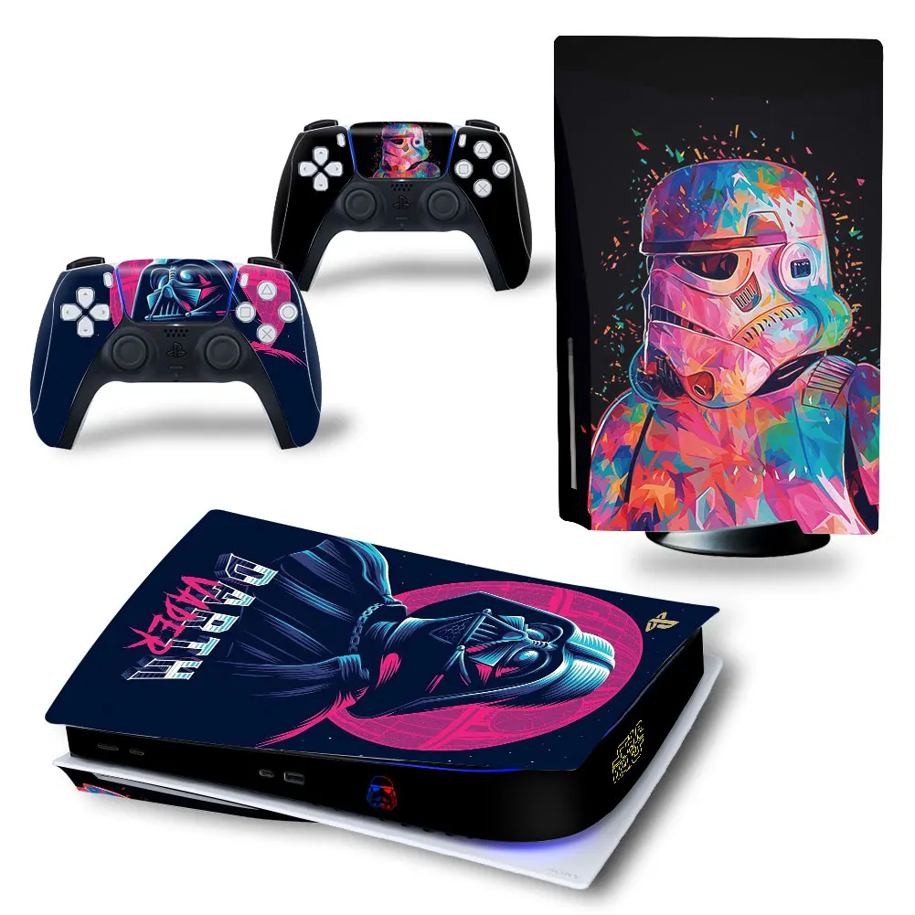 Marvel Star Wars PS5 Disk Skin Sticker Decal Cover for PlayStation 5 Console and 2 Controllers PS5 Disk Skin Sticker Vinyl 