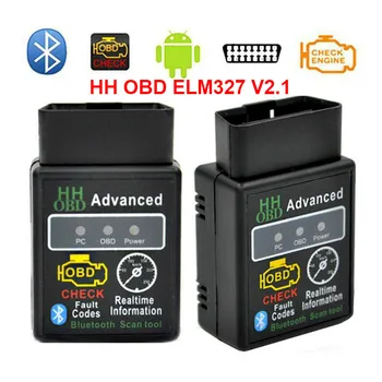

HH OBD Bluetooth ELM327 V2.1 Auto Code Readers Scan Tools Advanced OBD2 ELM 327 2.1 Auto Diagnostic Adapter For Android Windows
