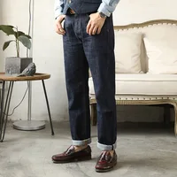 710-0001B RockCanRoll  High Waist Indigo Selvage Unwashed 14oz Pants Unsanforised Raw Denim Jean 2