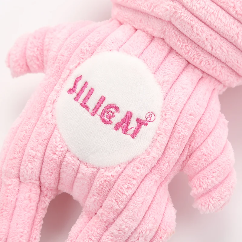 Silicat mascot pink cat plush squeaky toy in stock pet products