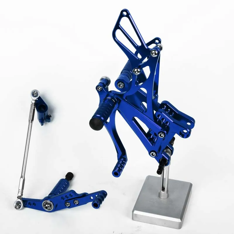 SMOK педаль мотоцикла для Yamaha YZF R1 2007 2008 ЧПУ Rearsets подножки задний тормоз сдвиг регулировочный набор Серебряный черный красный - Цвет: Синий