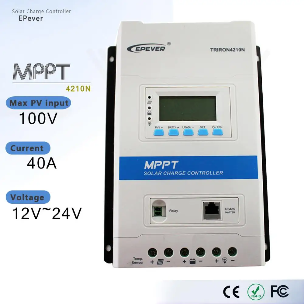  EPever MPPT 40A Modular Designed Solar Charger Controller 12V 24V Auto with DS2 and UCS Module Back