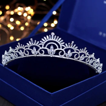 

Elegant tiara Simple Zircon Inlay Crown Bridal Tiaras Wedding Hair Accessories HeadbandFor Women Tiara de noiva