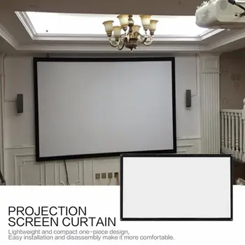 

16:9 Portable Foldable Projector Screen Wall Mounted Home Cinema Theater 3D HD Projection Screen Canvas