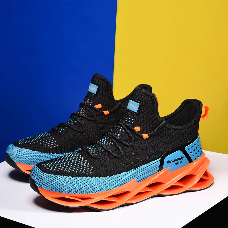 

Men Running Shoes Man Comfortable Summer Outdoor Sneakers Blade Shockproof Mesh Lace-up Lightweight Trainers For Male Athletic