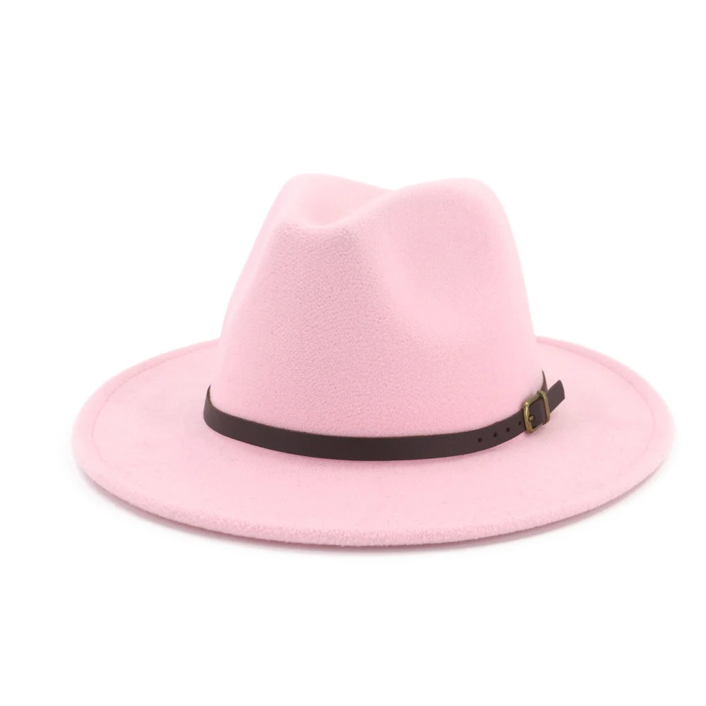 Для мужчин Для женщин шерстяная шляпа Fedora с поясом поп женская шляпа Панама джазовая, шляпа Размеры окружности головы 56-58 см