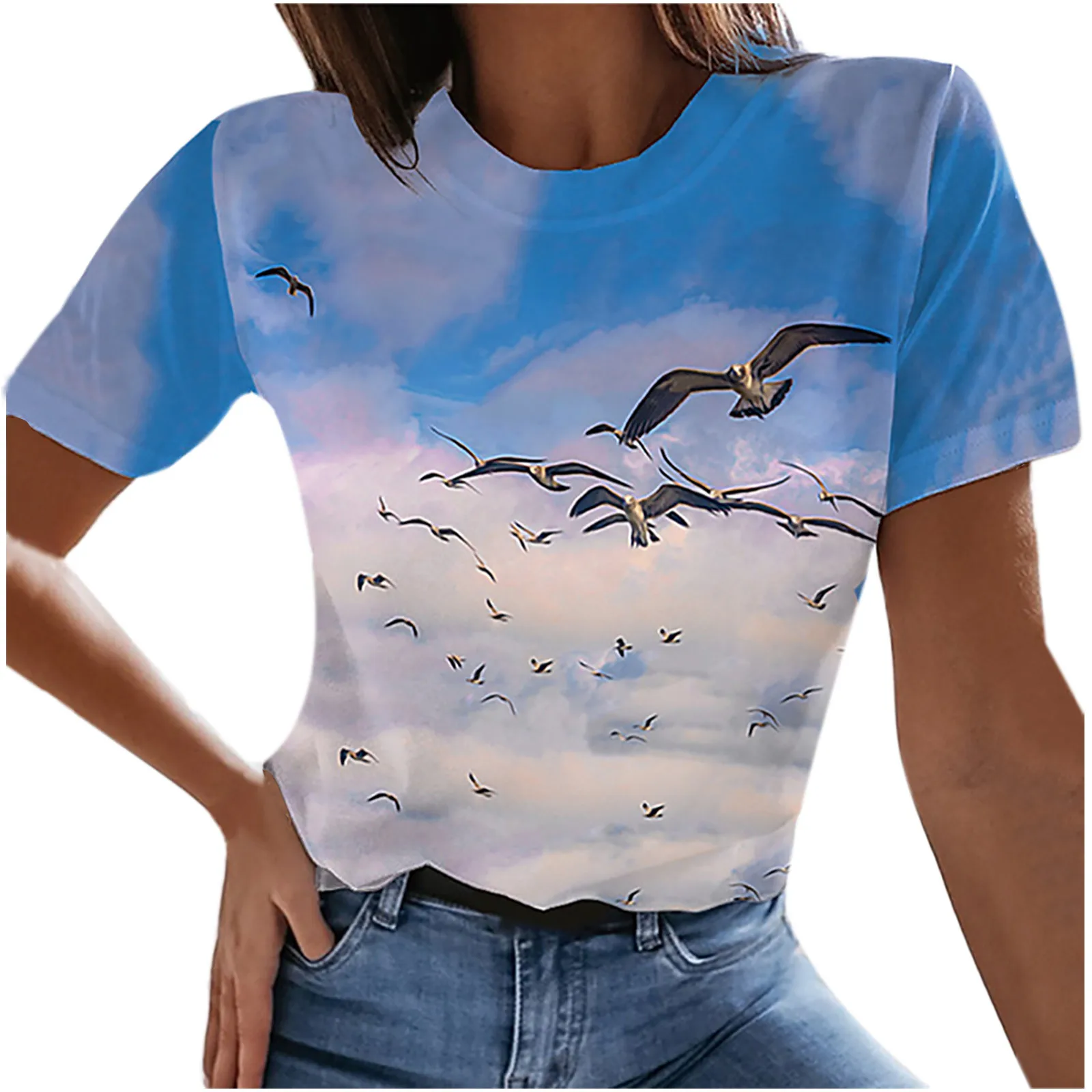Fashion Women Abstract Printed T-shirt Casual Short Sleeve O-neck Tops Summer Female T-shirt Clothing Футболка Женский 2