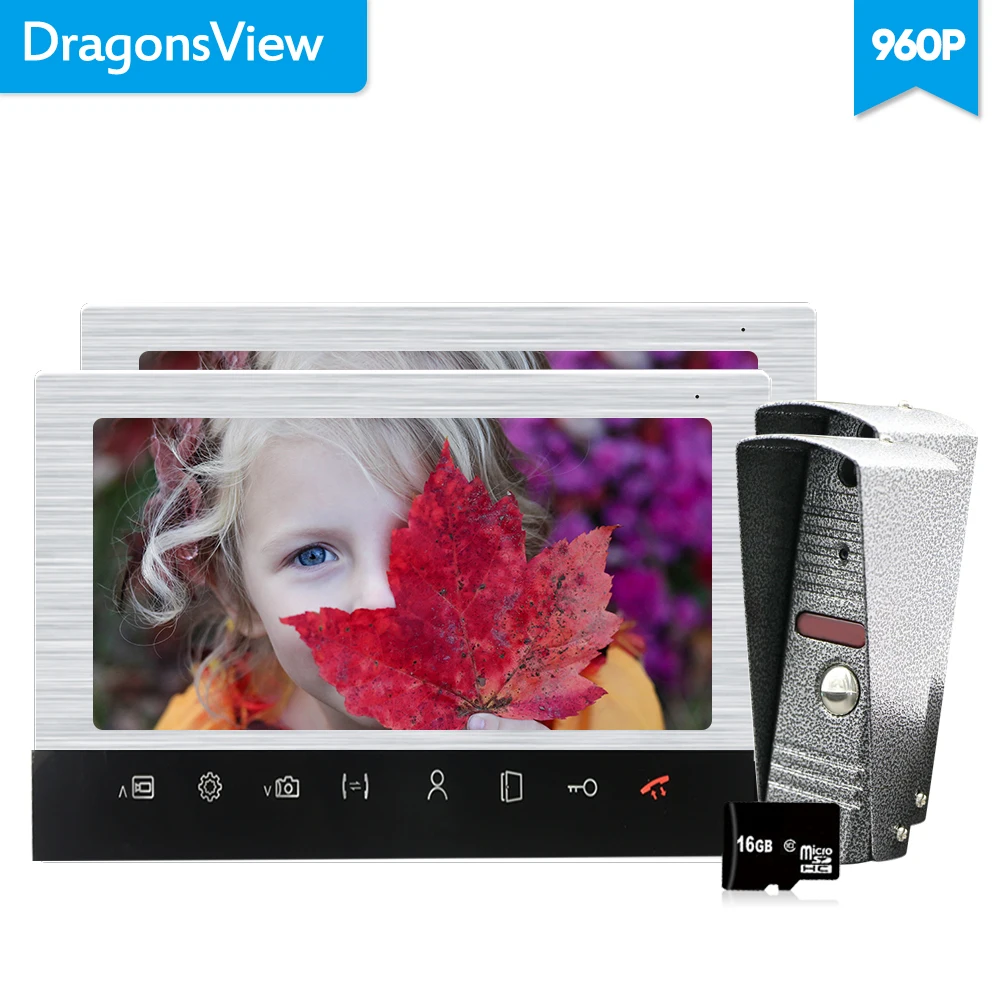 Dragonsview проводной 10 &quotбольшой экран видеодомофон комплект для частного дома