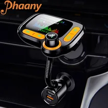 Phaany FM Transmitter Bluetooth 5.0 AUX Handsfree Car Kit Auto Radio Car MP3 Player QC3.0 Quick Charge Dual USB Car Charger