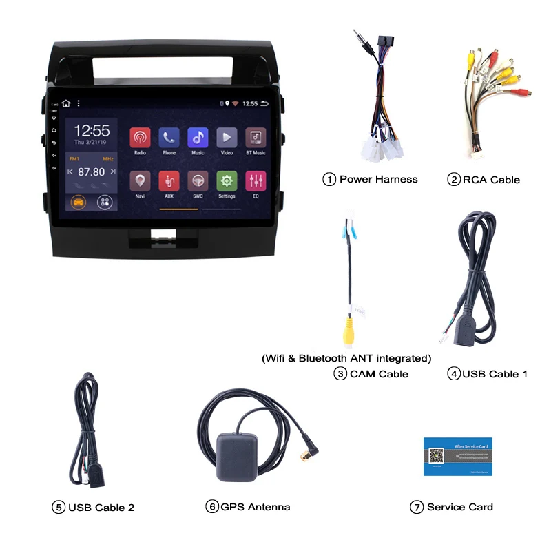Best PX6 4G+64G 9" Android 9.0 Car DVD GPS for Toyota land cruiser 2007-2012 Navigation System Stereo Audio Radio Video Bluetooth 5