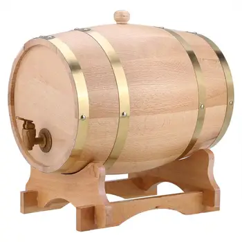 

10L Vintage Wood Oak Timber Wine Barrel Dispenser for Whiskey Bourbon Tequila Wine Beer Set
