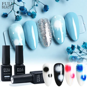 

2pcs Ice Snowflakes Smudge Gel Nail Polish Set Magic Blooming UV Gel Varnish Lamp Soak off Lacquer Nail Art Decorations CH1527-1