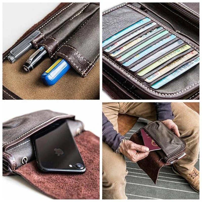 Мужской кошелек 4 цвета модный винтажный Многофункциональный Повседневный