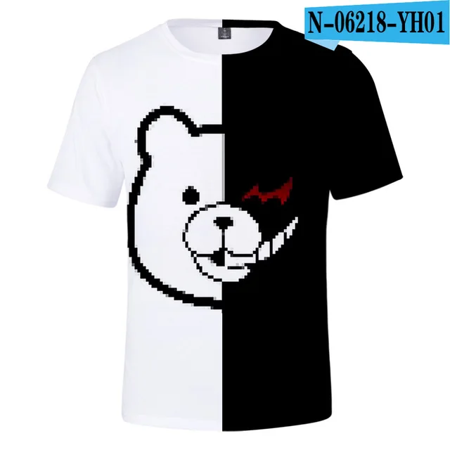 08 Monokuma Мужская 3D футболка для женщин модные летние горячие 3D футболки эксклюзивные повседневные Harajuku хип хоп Короткие футболки XXS-4XL - Цвет: 08