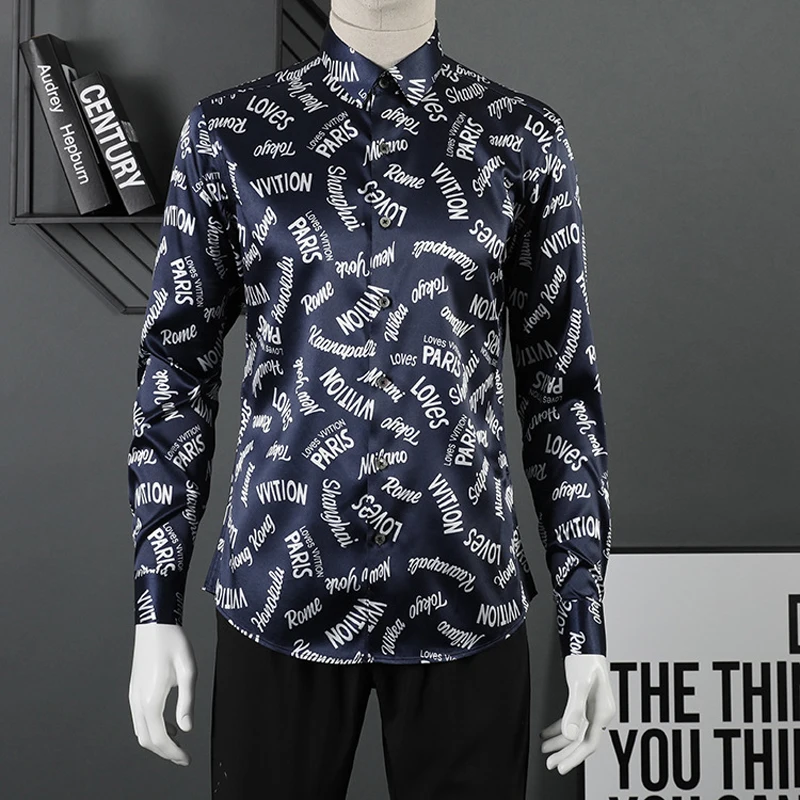 Бренд Качество мужская хлопковая рубашка Европа Мода Тонкий Chemise футболка с длинными рукавами анти-пиллинг Camisas мужские платья рубашки