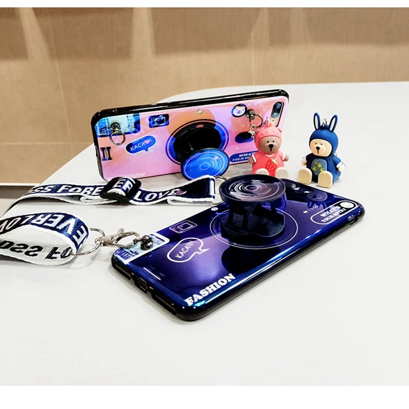 Силиконовый чехол Blu-Ray для камеры iphone X XS 11 PRO MAX XR со шнурком и подставкой 8 7 6 6S Plus