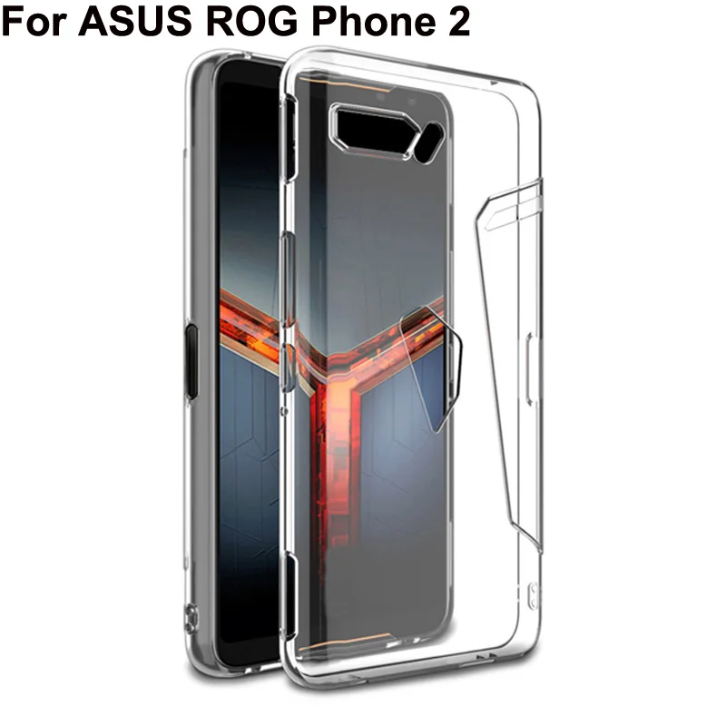 Для Asus ROG Phone 2 Чехол Мягкий силиконовый защитный AsusROG Phone 2 II ZS660KL прозрачный ТПУ противоударный чехол для ROG 2 Gaming - Цвет: Прозрачный