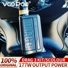 Voopoo drag3 kit mod vape arrastar 3 tpp bobinas vm1 5.5ml 177w tipo-c 2a novo cigarro eletrônico original 5 cores sem 18650 bateria
