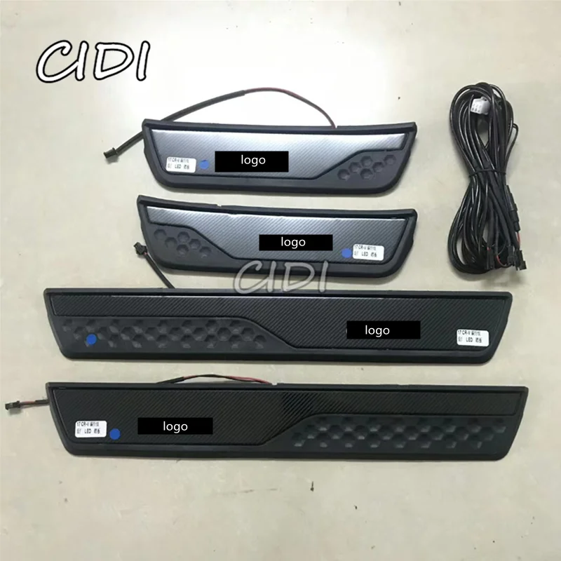 For HONDA CR-V CRV 2017 2018 2019 car styling Stainless Steel Carbon Fiber LED Door Sill Scuff Plates Car Protector | Автомобили и