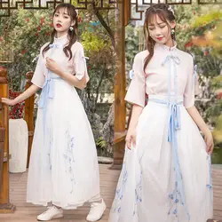 Женское платье Hanfu феи, костюм для классических танцев, народный карнавальный наряд, синий, розовый, одежда для сцены, DF1346