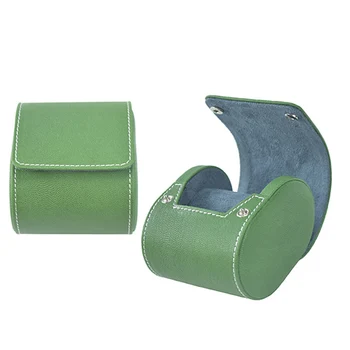

1 slot luxury fashion women men home genuine leather watch box mini style watch case holder good gift 200805-08