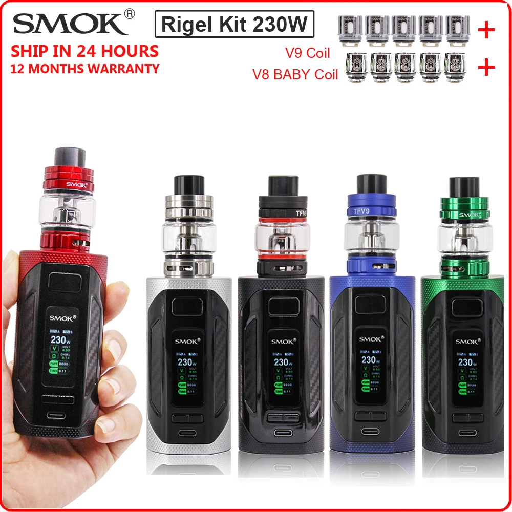 Новинка! Оригинальный набор SMOK Rigel 230 Вт электронная сигарета вейп с баком TFV9