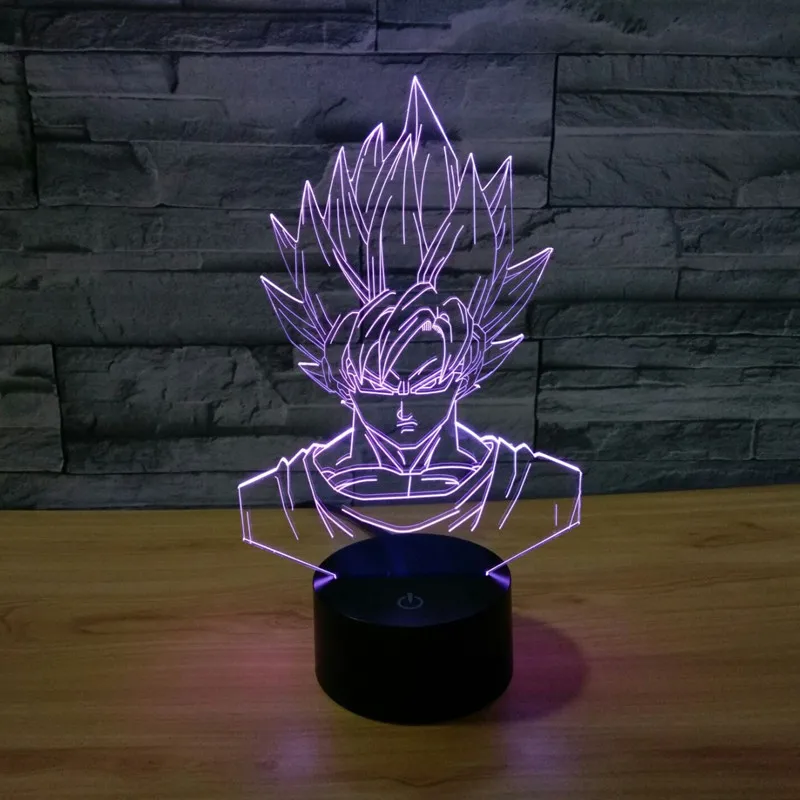 

2019 Foreign Trade New Style Dragon Ball Sun Wukong 3D Lamp Colorful Touch Control LED Visual Lamp Gift Atmosphere Lamp