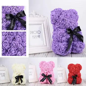 

PE Artificial Rose Bear Dolls Rose Bear Decorations Simulated Birthday Love Lovely Romantic