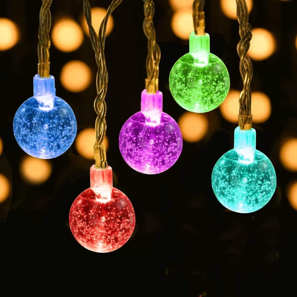 

New Year Festoon Christmas Holiday Lighting Garland Decorative Fairy Lights Fork Power Gypsophila Bubble Cherry bulbs for Party