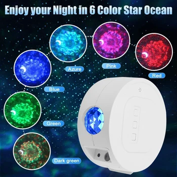 

Starry Sky Projector Star Night Light Projection 6 Colors Ocean Waving Lights 360 Degree Rotation Night Lighting Lamp for Kids