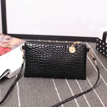 

Fashion mini bag leather female shoulder bag fashion crocodile pattern zipper handbag solid color clutch