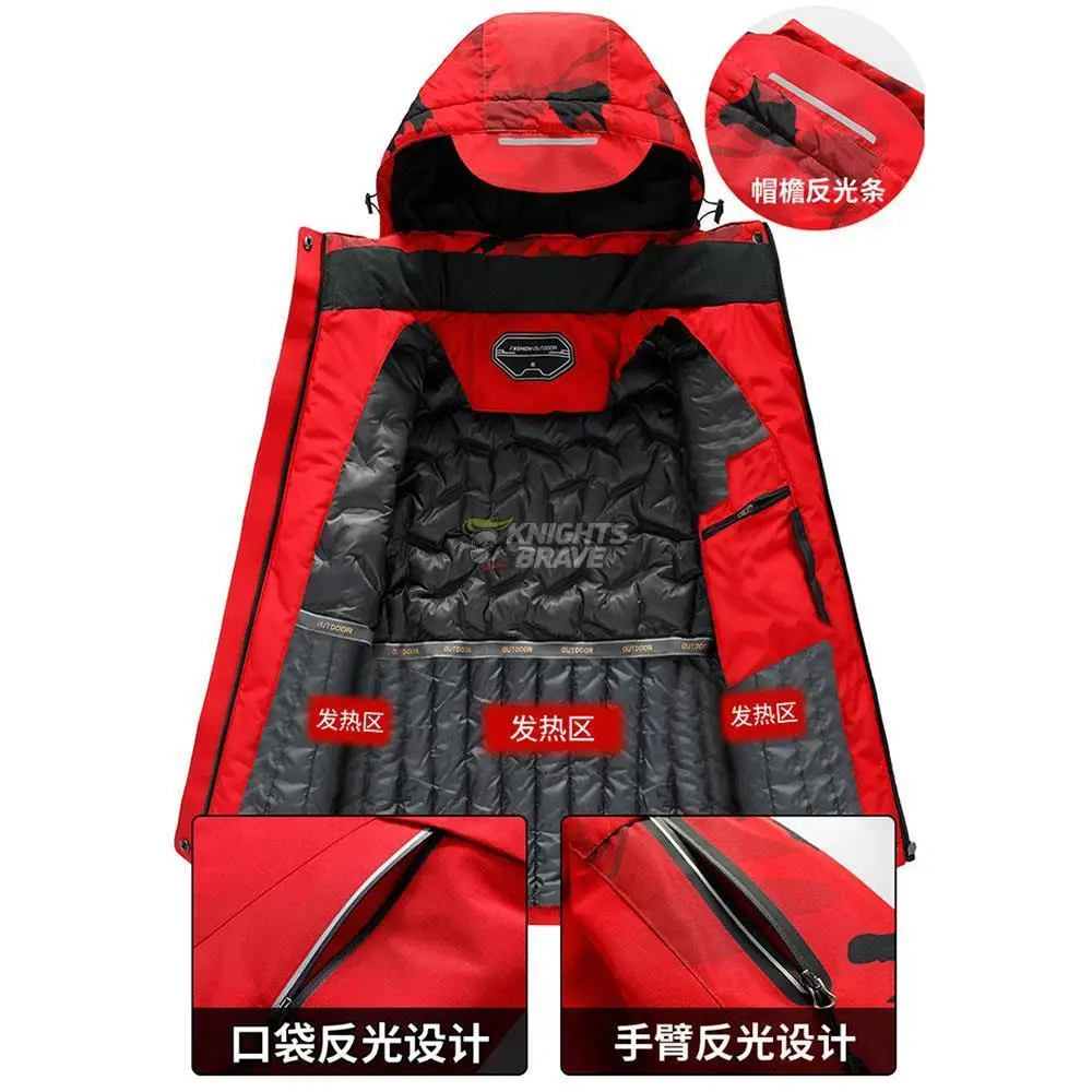 Termostato Inteligente Cor Pura Com Capuz Roupas Aquecidas Prova Prova Dwaterproof Homens Inverno Quente Usb Aquecim