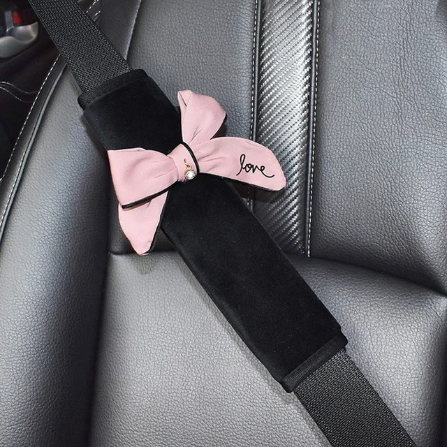 1pc Cute Bowknot Universal Car Safety Seat Belt Cover Soft Plush Shoulder  Pad Car Styling Seatbelts Protective Car Accessories - Seat Belt Accessories  - AliExpress