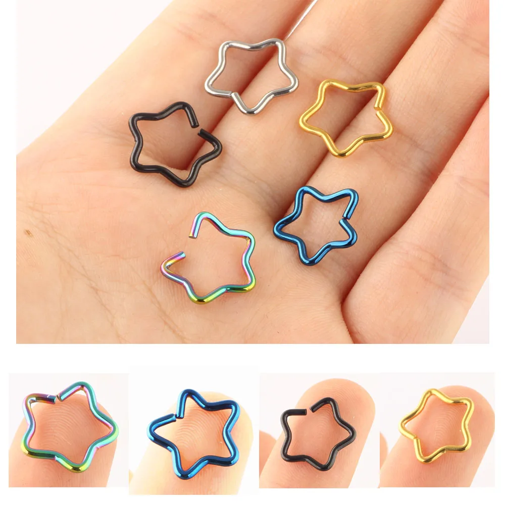 

Серьги-клипсы TIANCIFBYJS 20G со звездами, кольцо с застежкой, имитация носа, губ, бриллианты, серьги для пирсинга, ювелирные изделия для тела, 200 шт., разные цвета