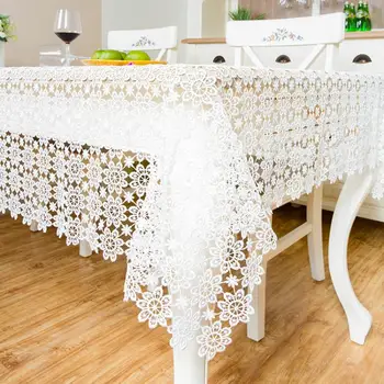 

Fashion Embroidered Openwork Lace Tablecloths Rectangle Table Cover Table Cloth Wedding Party Decor Polyester Fabric Tablecloth.
