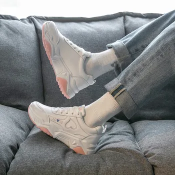 

Warm Women Shoes 2019 New Chunky Sneakers For Women White Shoes Fashion Shoes Platform Sneakers Basket running shoes E16-07