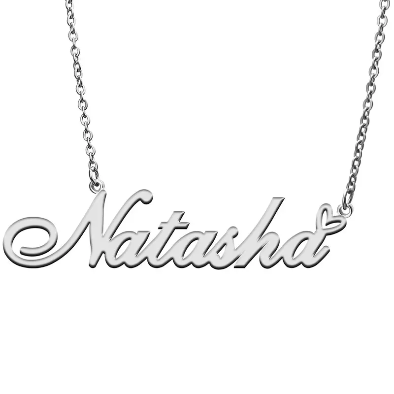 Love Heart Natasha Name Necklace for 