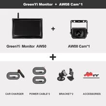  GreenYi 1080P Wireless IPS 5 Inch Car Monitor Rear View Reverse Camera Driving Kit with Stable Digital Signal Auto Parking 