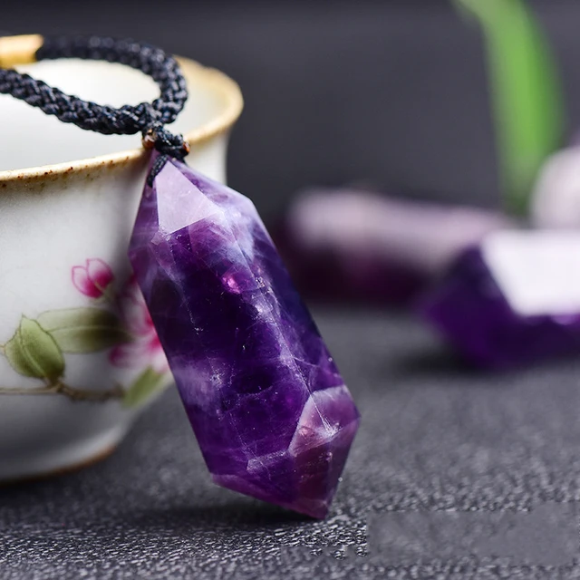 Raw Amethyst Pendant Necklace – EvelynCreations
