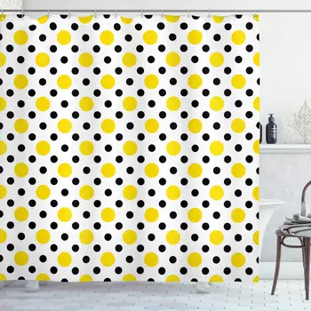 

Polka Dots Home Decor Collection, Different Size and Color Polka Dots Playful Trendy Cultural Artsy Motif, Polyester Fabric